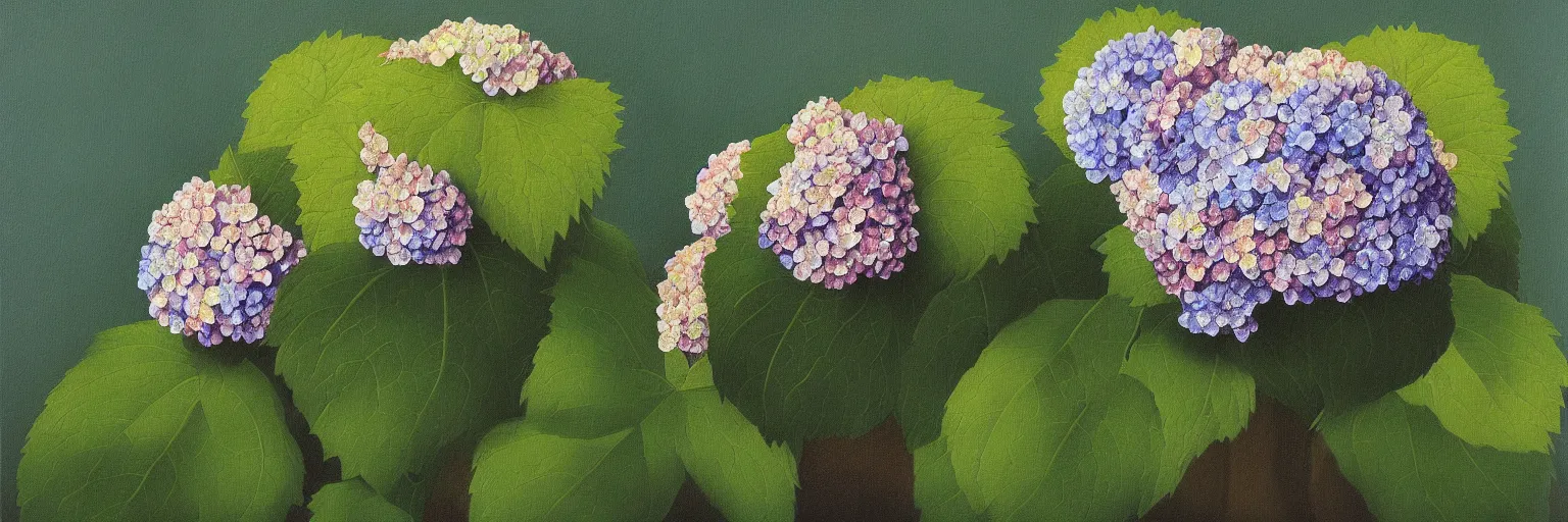 Image similar to hydrangea painting magritte