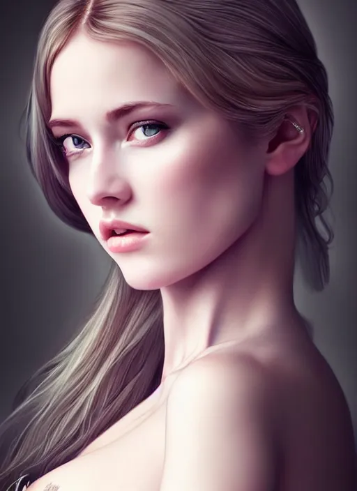 Image similar to a gorgeous scottish female photo, professionally retouched, soft lighting, realistic, smooth face, full body shot, torso, dress, perfect eyes, sharp focus on eyes, 8 k, high definition, insanely detailed, intricate, elegant, art by artgerm and jason chan