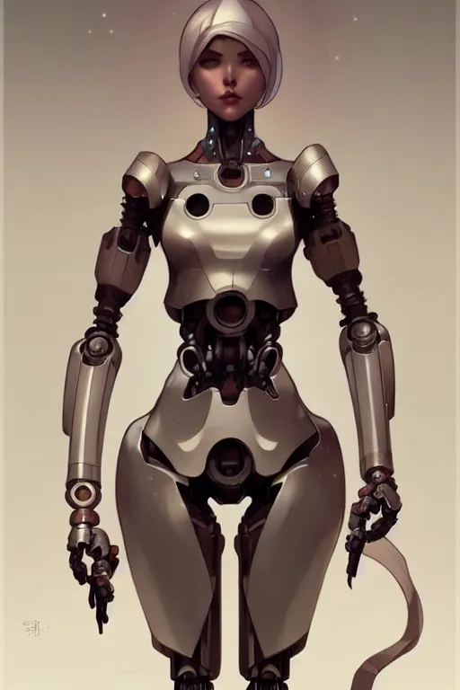 Image similar to a full body character design by artgerm, cushart krenz, greg rutkowski and alphonse mucha. cute robot girl symmetrical background, face sharp edges. ultra clear detailed. 8 k. ultra detailed, elegant, intricate, octane render.