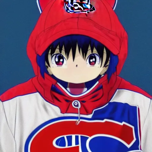 Image similar to anime concept Portrait of the Habs Montreal Canadiens Mascot as a powerful Akira character, highly detailed anime, smooth, sharp focus, dynamic lighting, intricate, trending on ArtStation, illustration ghost in the shell, art by WLOP