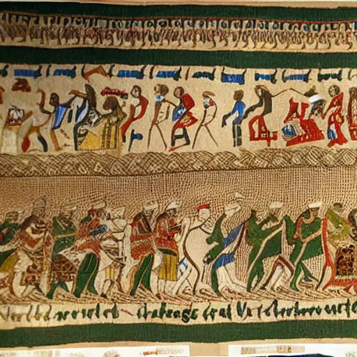 Image similar to bayeux tapestry, d - day, invasion of normandy