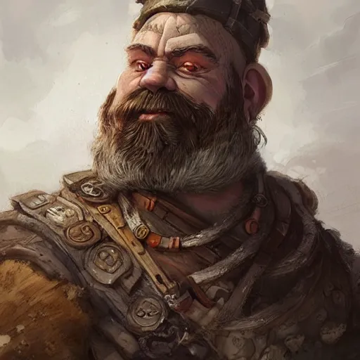 Image similar to a stunning portrait of a male dwarf warrior in a fantasy landscape by Mattias Adolfsson, by Mandy Jurgens, trending on artstation