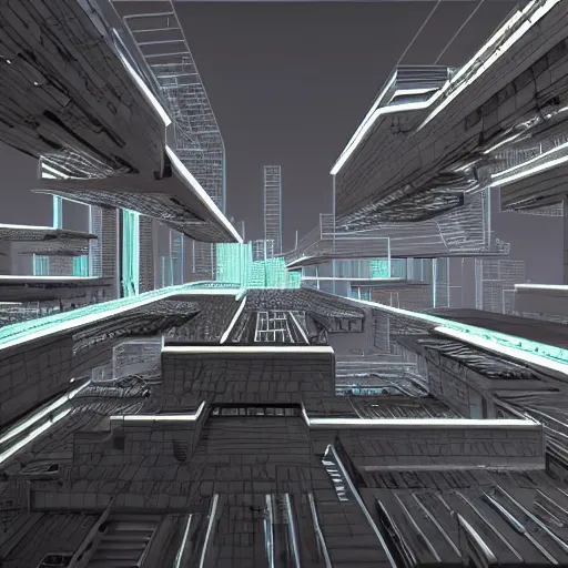 Prompt: point perspective, neon city future brutalist architecture, ultrarealistic, sharp