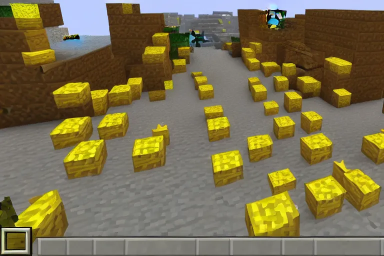 Image similar to gang of lemons in minecraft, backrooms, cat