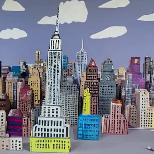 Image similar to new york city, claymation style, very detailed