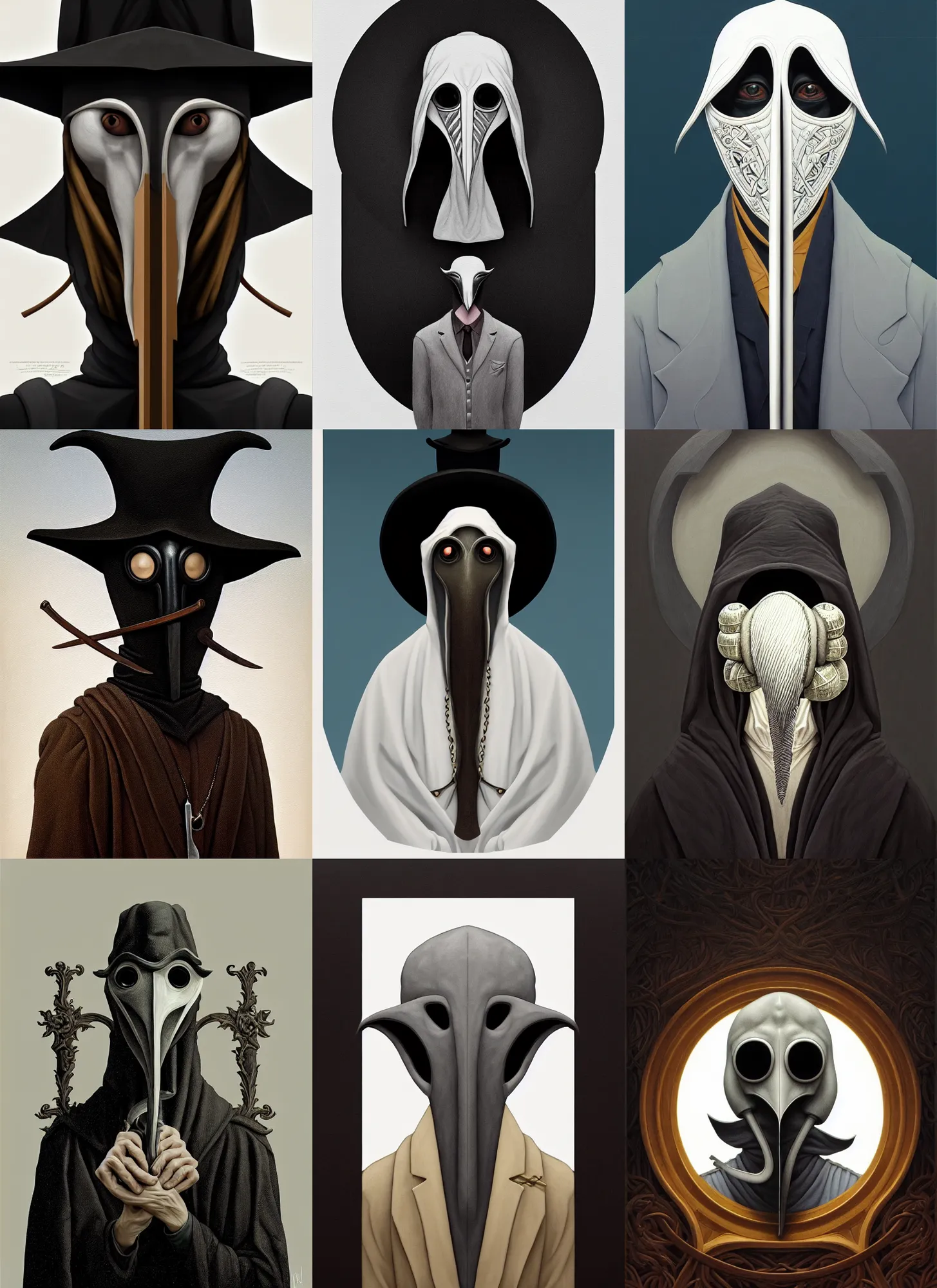 Prompt: symmetry!! rpg! portrait of a plague doctor on white background, intricate, highly detailed, digital painting, artstation, concept art, smooth, sharp focus, illustration, art by emiliano ponzi and andrey remnev and yoann lossel and john currin and aaron jasinski and ivan albright and hsiao - ron cheng, 8 k