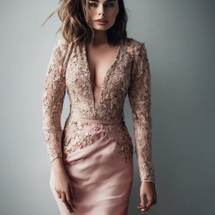 Image similar to portrait of margot robbie combined with demi rose wearing kebaya, by charlotte grimm, natural light, detailed face, canon eos c 3 0 0, ƒ 1. 8, 3 5 mm, 8 k, medium - format print