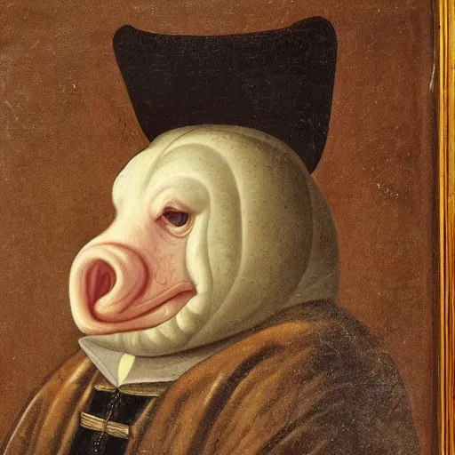 Image similar to 1 7 th century king portrait of a blobfish