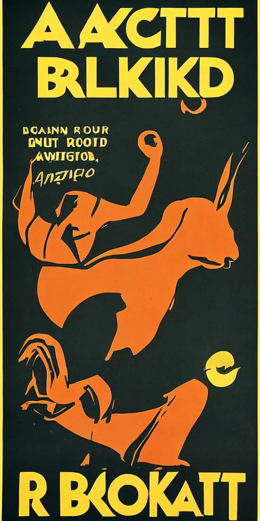 Prompt: a 1 9 2 0 s poster advertising the amazing rabbit, breakout artist