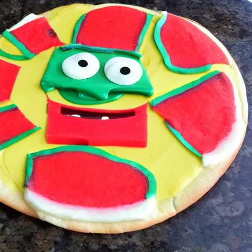 Image similar to spongebob watermelon pizza