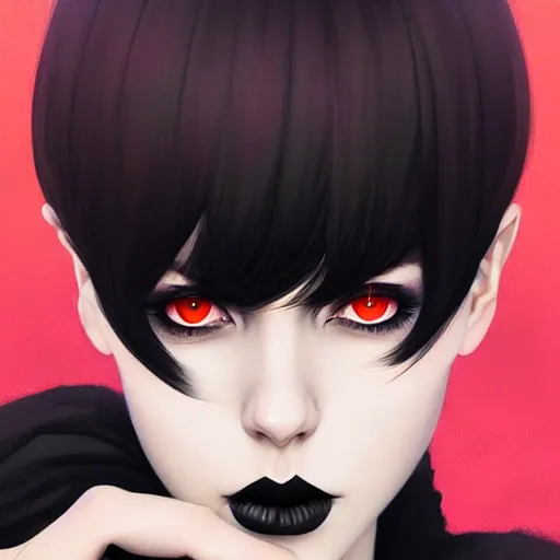 Image similar to a portrait of a beautiful goth woman, art by ilya kuvshinov and wlop and artgerm and josan gonzalez, digital art, highly detailed, intricate, sharp focus, trending on artstation hq, deviantart, pinterest, unreal engine 5, 4 k uhd image