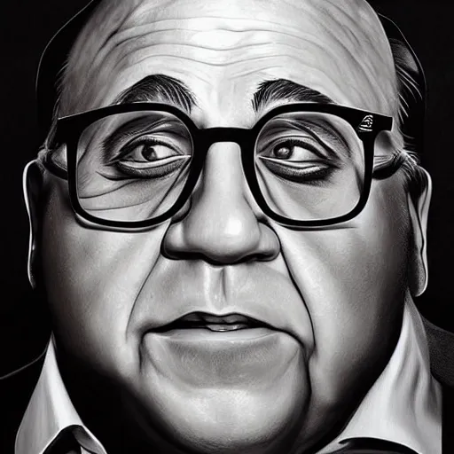 Prompt: Danny Devito painting by Artgerm