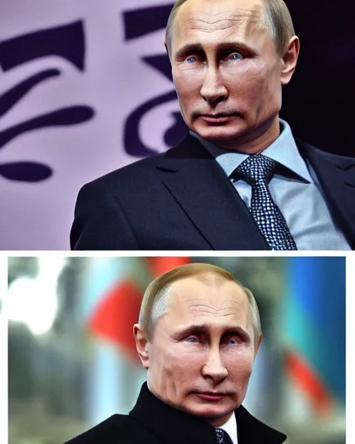 Image similar to Putin looks like a character from JoJo's bizarre adventure