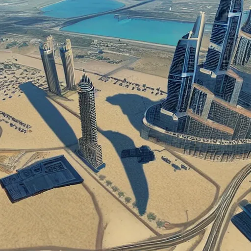 Image similar to gta : dubai, perfect shadow