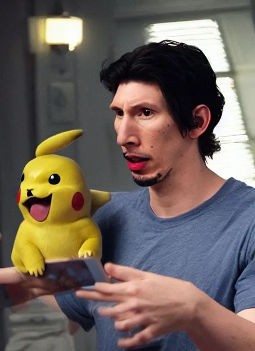 Image similar to adam driver as pikachu