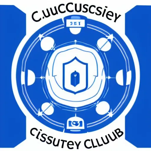 Prompt: blue cybersecurity club logo