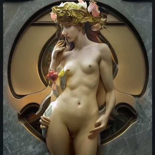 Prompt: beautiful lifelike award winning marble statueof big mac hamburgers trending on art station artgerm greg rutkowski alphonse mucha museum quality cinematic atmospheric