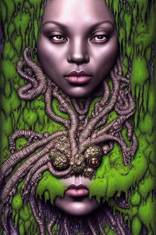 Image similar to anthropomorphic enneagram head in mossy slimeforge star jones merchant, intricate, elegant, highly detailed face, wide angle, digital painting, artstation, concept art, sharp focus, illustration, art by artgerm, bob eggleton, stephen hickman, richard corben, wayne barlowe, greg rutkowski, alphonse mucha, 8 k