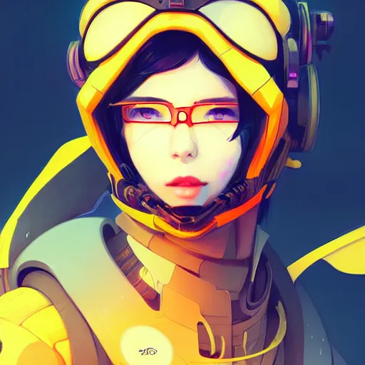 Prompt: a cyberpunk bee, by guweiz and wlop and ilya kuvshinov and artgerm and josan gonzalez, digital art