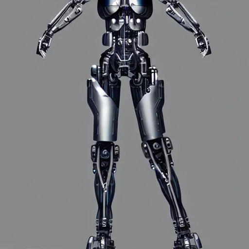 Image similar to beautiful girl cyborg, fullbody, full shot, hyper realistic, concept art, artstaition, deviantart