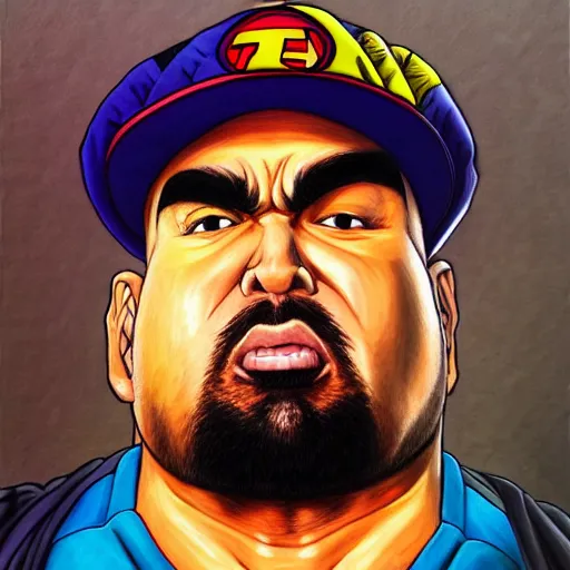 Image similar to ultra realistic portrait painting of big pun, art by akira toriyama, 4 k, dragon ball artstyle, cel shaded, highly detailed, epic lighting