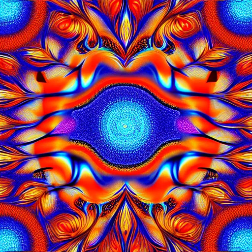 Prompt: a buddhabrot fractal, high detail, orange and blue colors