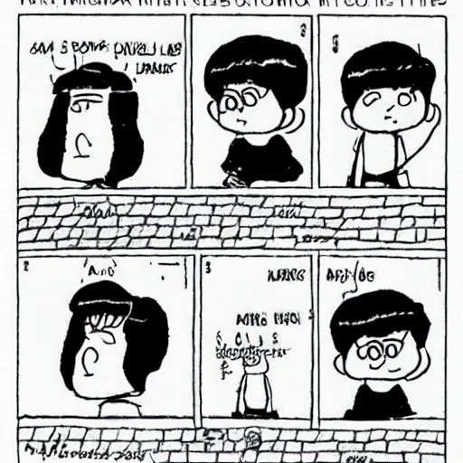 Prompt: mafalda by quino,