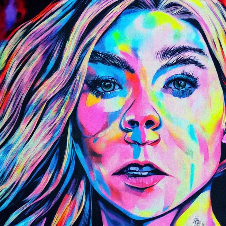 Prompt: Street-art portrait of Natalie Dormer in style of Eduardo Kobra, photorealism