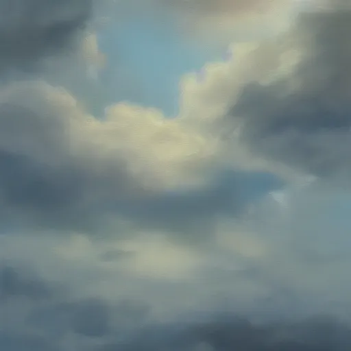 Prompt: clouds, oil painting, cinematic lighting