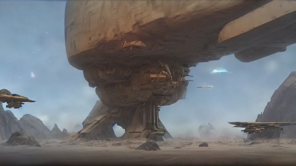 Image similar to small organic dropship lander by john schoenherr and jim burns, epic cinematic matte painting