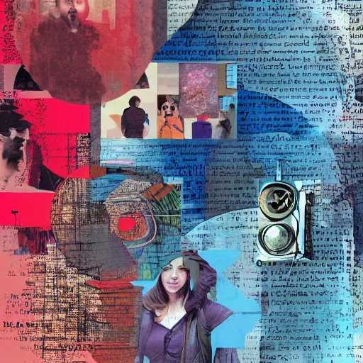 Prompt: overlayed digital media digital collage