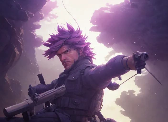 Image similar to highly detailed portrait of solid snake, in no game no life, stephen bliss, 8 k, unreal engine, fantasy art by greg rutkowski, loish, rhads, ferdinand knab, makoto shinkai and lois van baarle, ilya kuvshinov, rossdraws, tom bagshaw, global illumination, radiant light, detailed and intricate environment