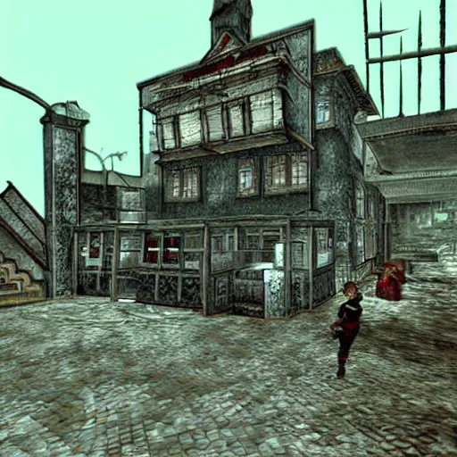 Prompt: Resident Evil Village if it had been a PS1 game