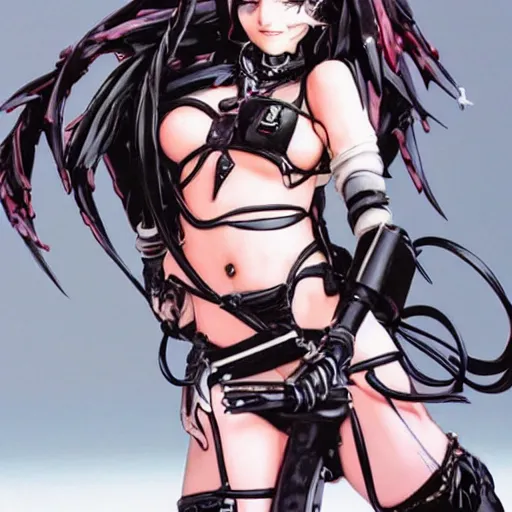 Image similar to 🍌 🤯 🍒 beautiful monster girl, yoji shinkawa