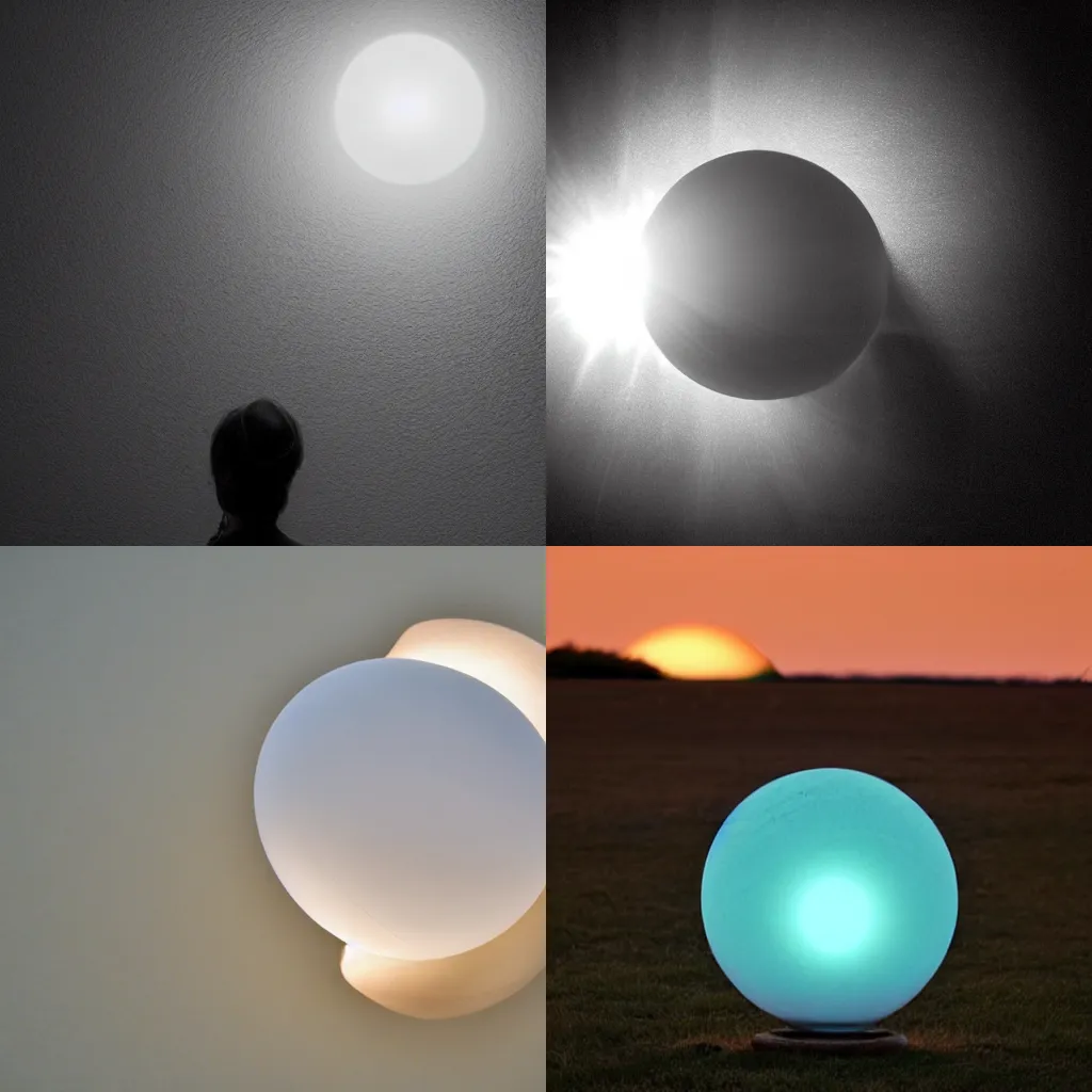 Prompt: sphere, backlit, light from the back