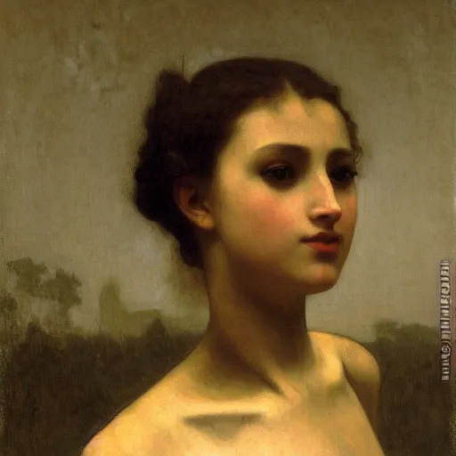 Image similar to portrait of a robot by william bouguereau