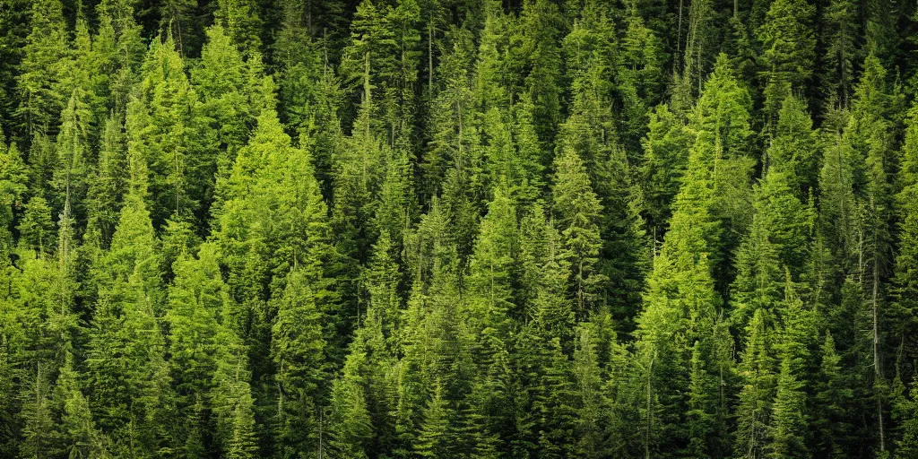 National Geographic photograph of a mountainous forest | Stable Diffusion