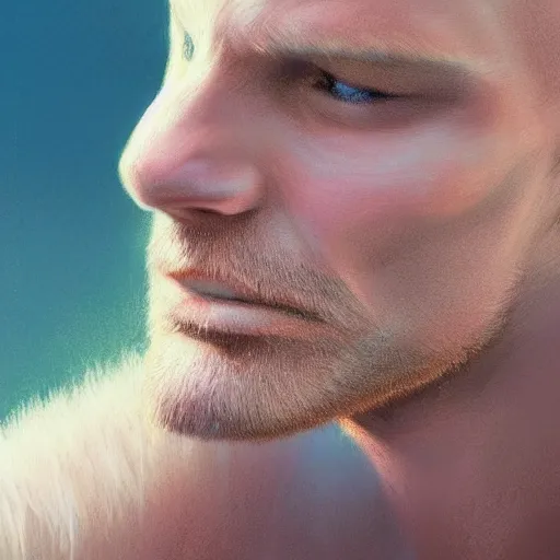 Prompt: very beautiful pastel art of Sting from The Police, full body, spiky blonde hair, blue eyes, full round face, handsome jaw, hairy arms, serene beach setting, cinematic lightning, arms facing the viewer, medium shot, mid-shot, highly detailed, trending on artstation, Unreal Engine 4k, cinematic wallpaper by Stanley Artgerm Lau, WLOP, Rossdraws, James Jean, Andrei Riabovitchev, Marc Simonetti, and Sakimichan-C 9.0