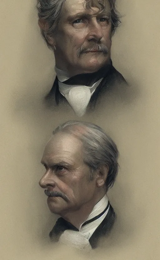 Prompt: official portrait of a victorian prime minister, male, detailed face, 19th century, highly detailed, cinematic lighting, digital art painting by greg rutkowski