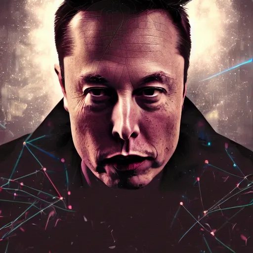 Image similar to elon musk inside the matrix, digital art, artistic, artistic colors, dramatic lighting, 8k