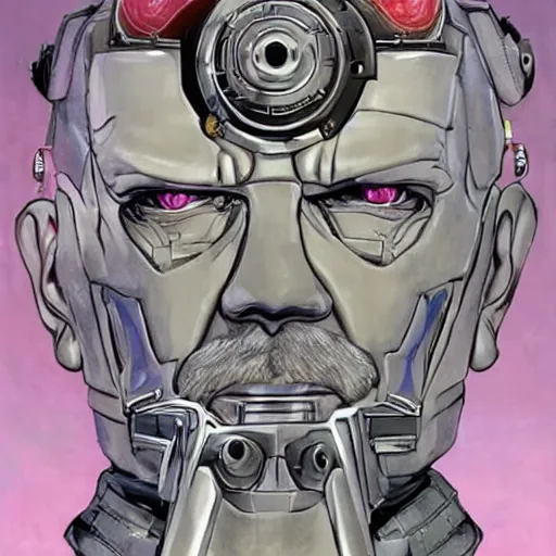 Image similar to walter white as cyborg