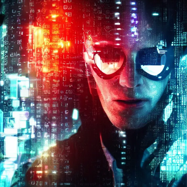 Prompt: a cyberpunk hacker's mind shattering like a broken mirror in cyberspace detailed realistic hd 8 k high resolution