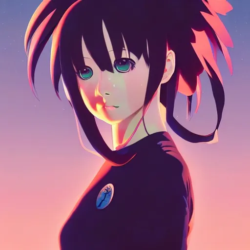 Image similar to anime girl portrait by paolo eleuteri serpieri and tomer hanuka and chesley bonestell and daniel merriam and tomokazu matsuyama, clearly defined outlines, unreal engine, high resolution render, featured on artstation, octane, 8 k, highly intricate details, vivid colors