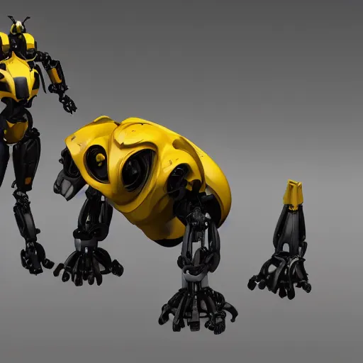 Image similar to hard surface, robotic platform, based on bumblebee, unreal engine