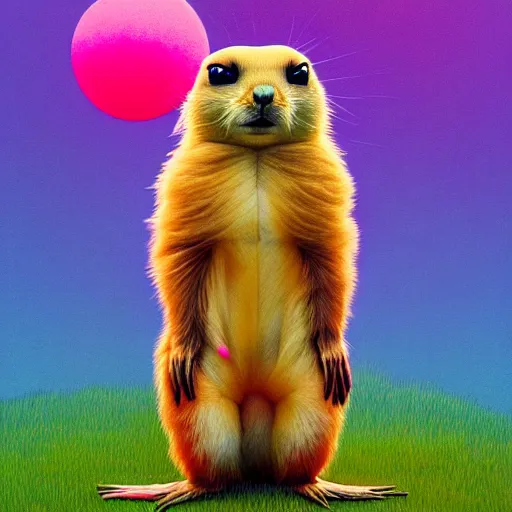 Image similar to cute extra fluffy prairie dog :: by Martine Johanna and Simon Stålenhag and Chie Yoshii and Casey Weldon and Guillermo del toro :: ornate, dynamic, particulate, rich colors, intricate, elegant, highly detailed, centered, artstation, smooth, sharp focus, octane render, 3d