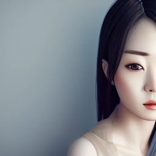 Prompt: photo portrait of beautiful Japanese women with perfect eyes and simetrical face, she have delicate traditional make up, cinematic light, 8k, unreal engine, akira kurosawa style