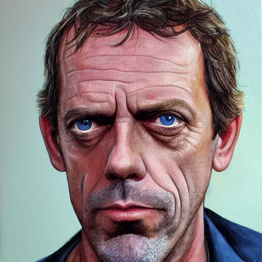 Prompt: portrait of hugh laurie by Glenn Fabry