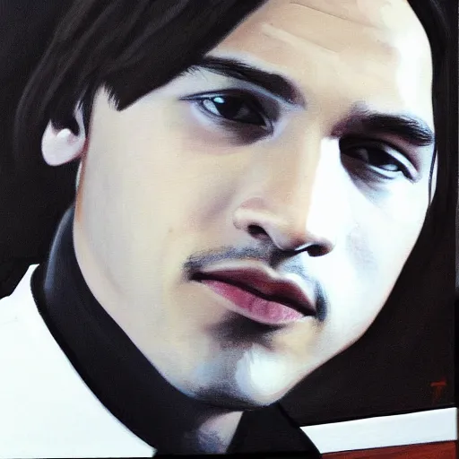 Image similar to painting of frank dillane by duncan regehr