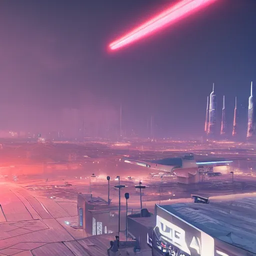 Image similar to blade runner 2 0 4 9 city architecture, spacex starship rocket launch, environmental lighting, ray tracing, highly detailed, editorial, dslr, 2 4 mm, octane render, unreal engine 5, 4 k