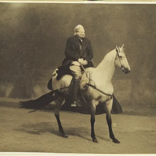 Prompt: boris jonson riding a horse